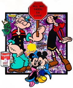 All We Need is Love (Popeye Mickey Mini), original en aluminio troquelado