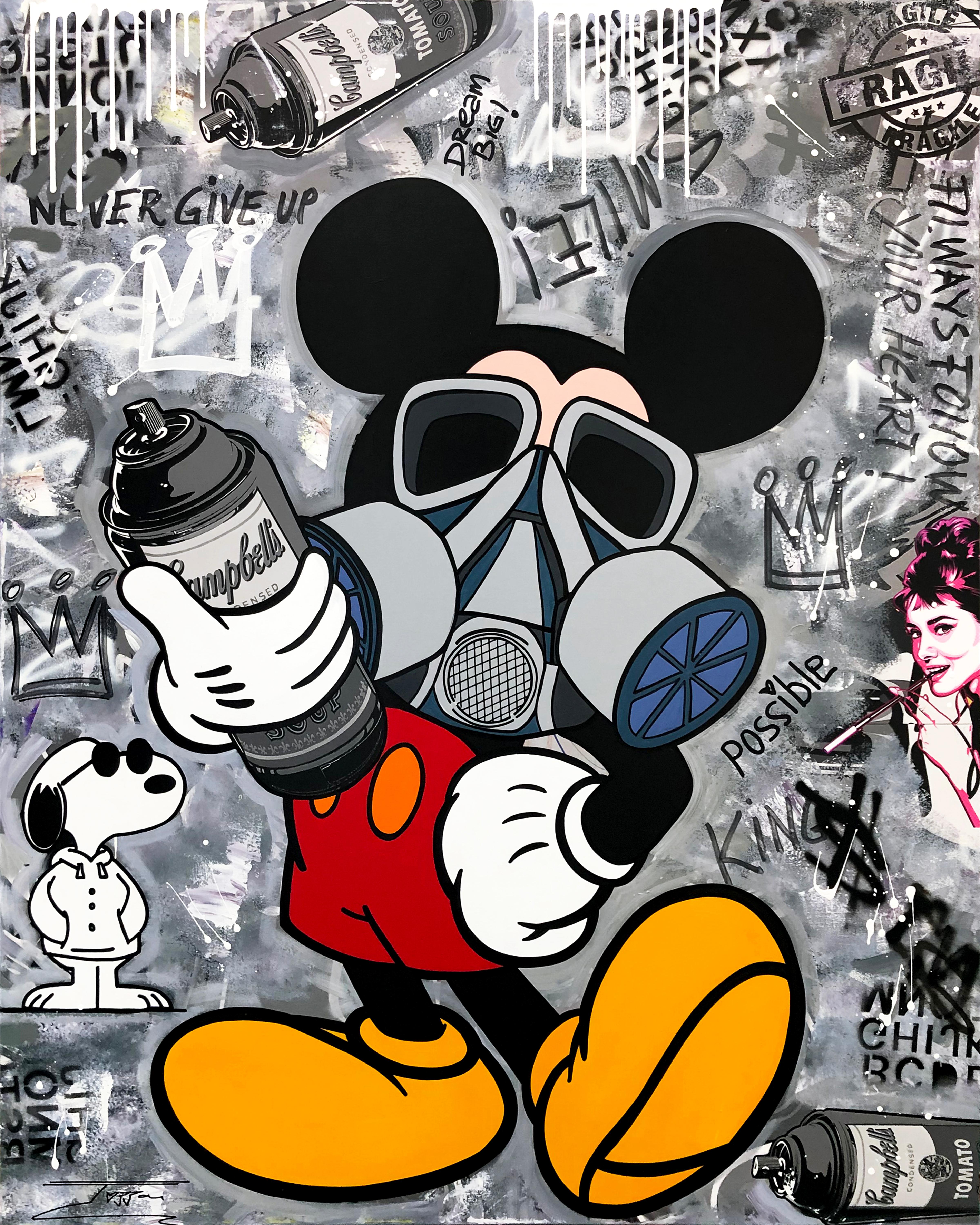 Jozza Portrait Painting - Anything is Possible (Mickey Mouse), large original painting