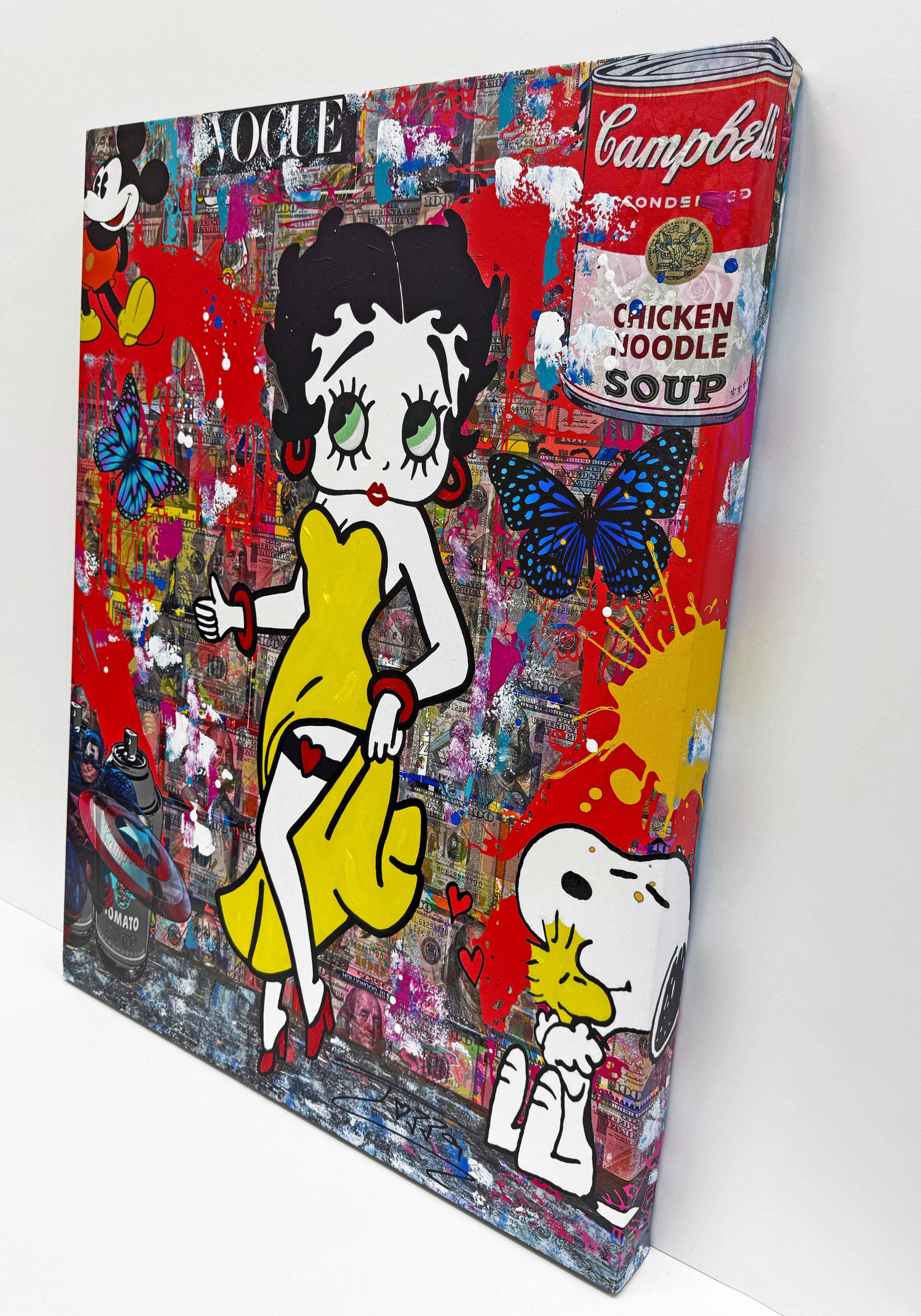 Belle journée ! (Betty Boop), peinture originale sur toile - Painting de Jozza
