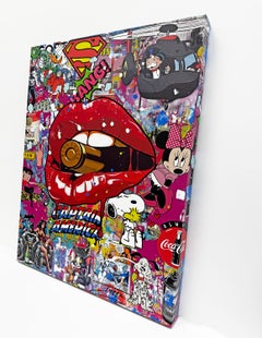 Bite The Bullet Acrylic Painting on Canvas, Signed Street Art, 2025