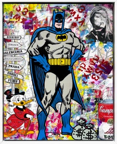 Caped Crusader (Batman), Originalgemälde mit speziell angefertigtem Rahmen