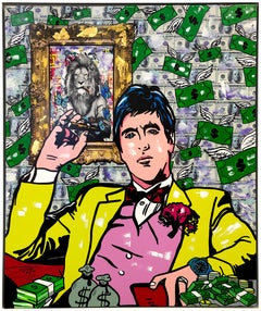 Cash Only (Al Pacino Scarface), large original painting