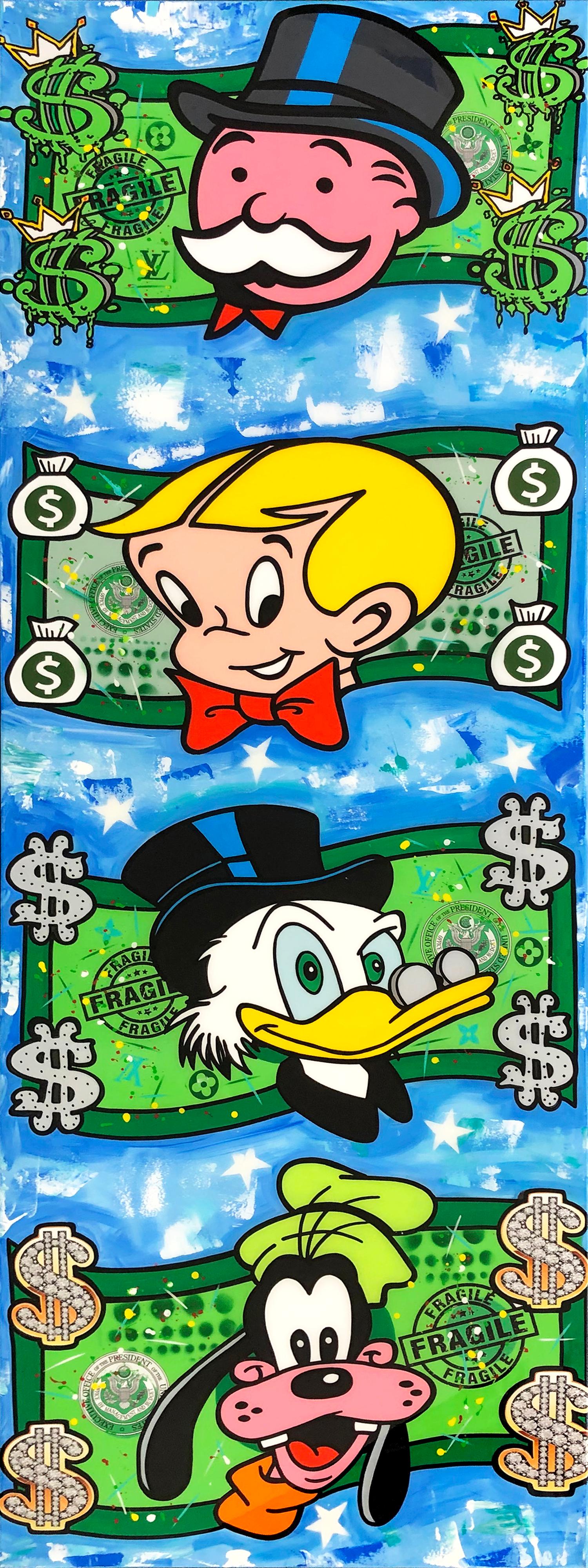 Jozza Abstract Painting - CASH ONLY I (RICHIE RICH GOOFY)
