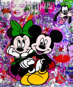 Contemplation (Mickey Minnie Mouse), large original painting