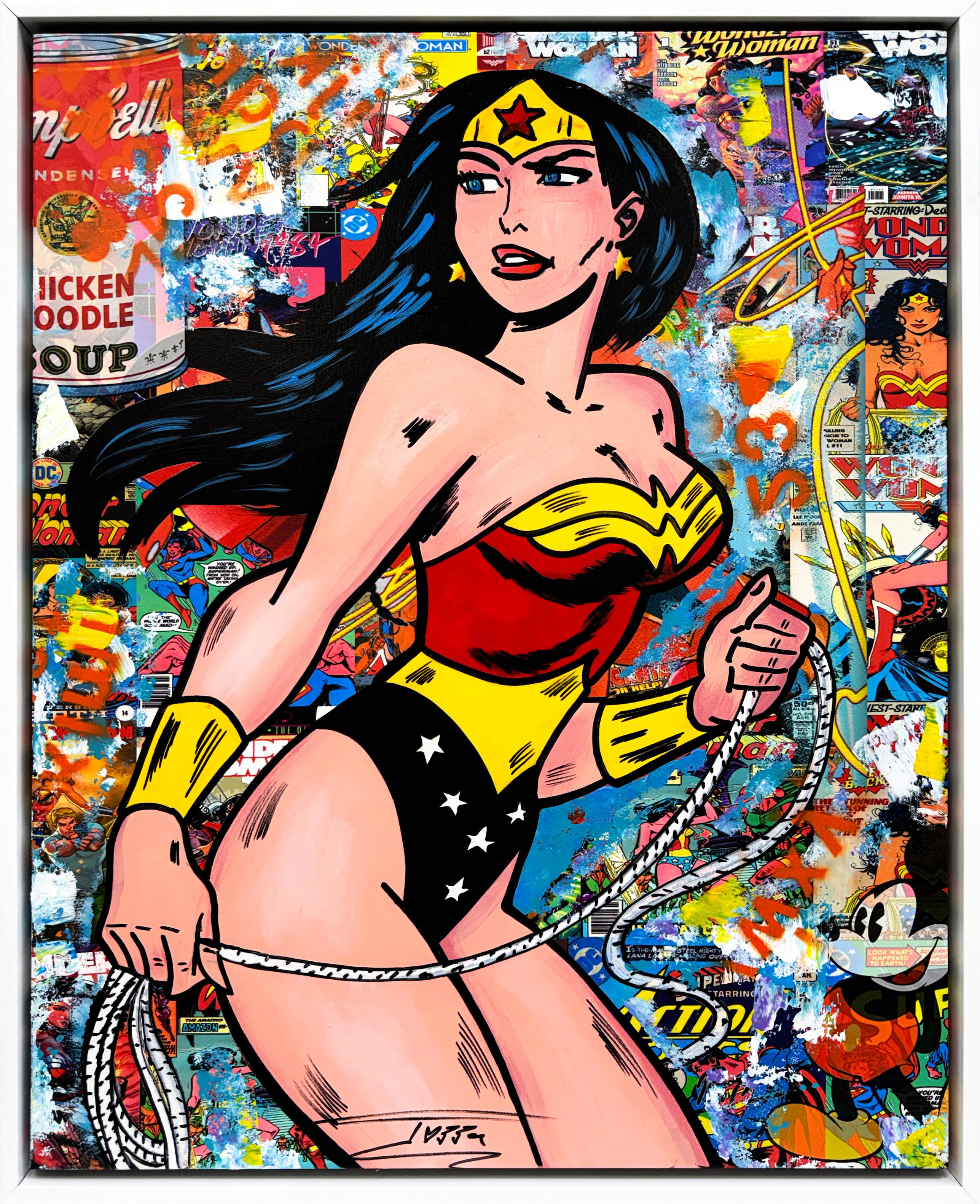 Diana (Wonder Woman), Original-Gemälde mit speziell angefertigtem Rahmen