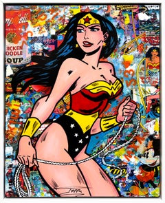 Diana (Wonder Woman), Original-Gemälde mit speziell angefertigtem Rahmen