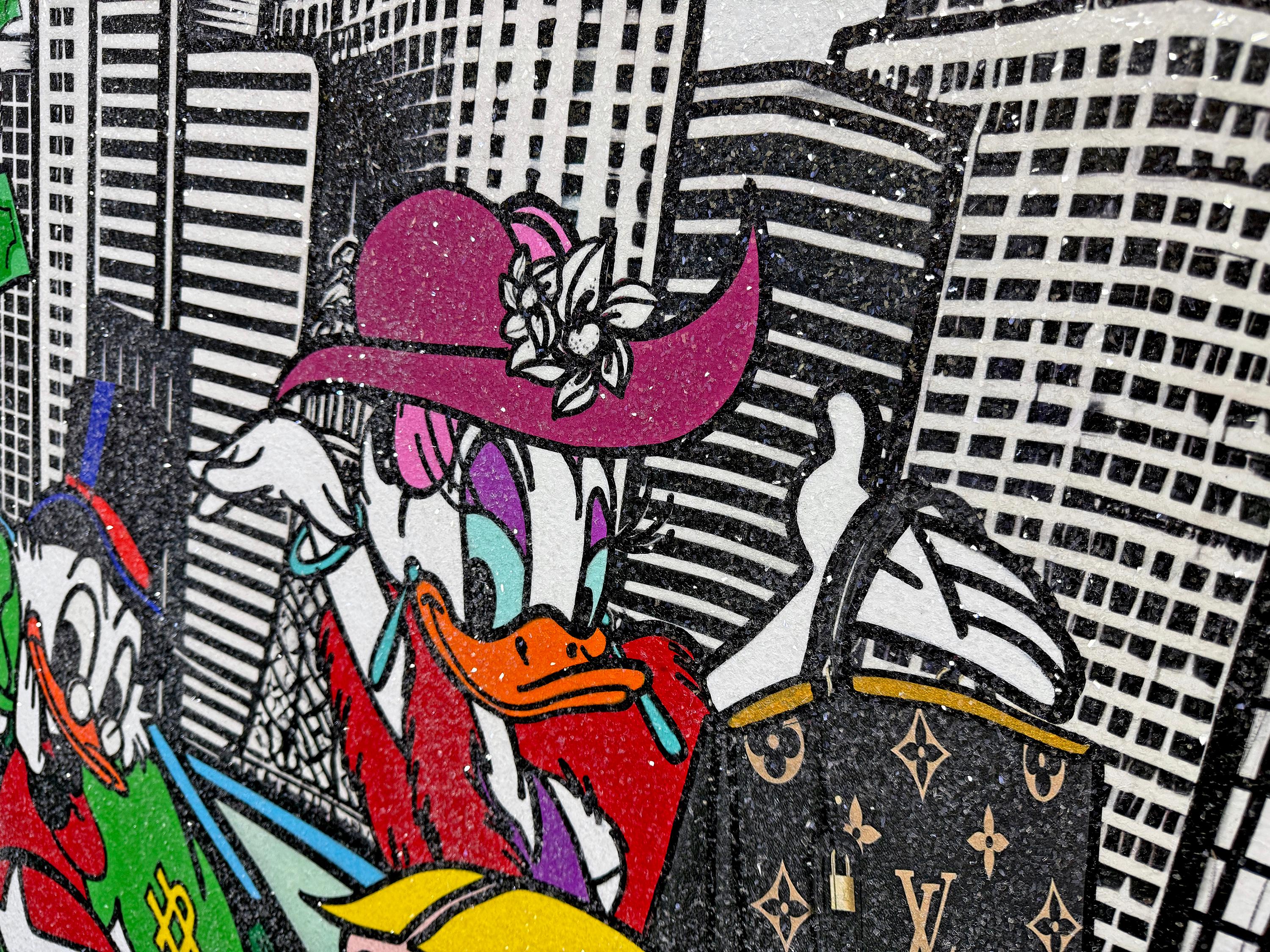 High Rollers (Monopoly Disney), großes Originalgemälde – Painting von Jozza