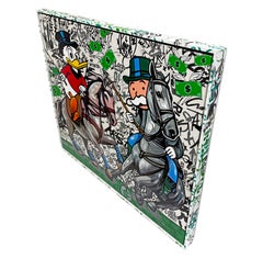 High Stakes Match (Monopoly), gran cuadro original con marco pintado a medida