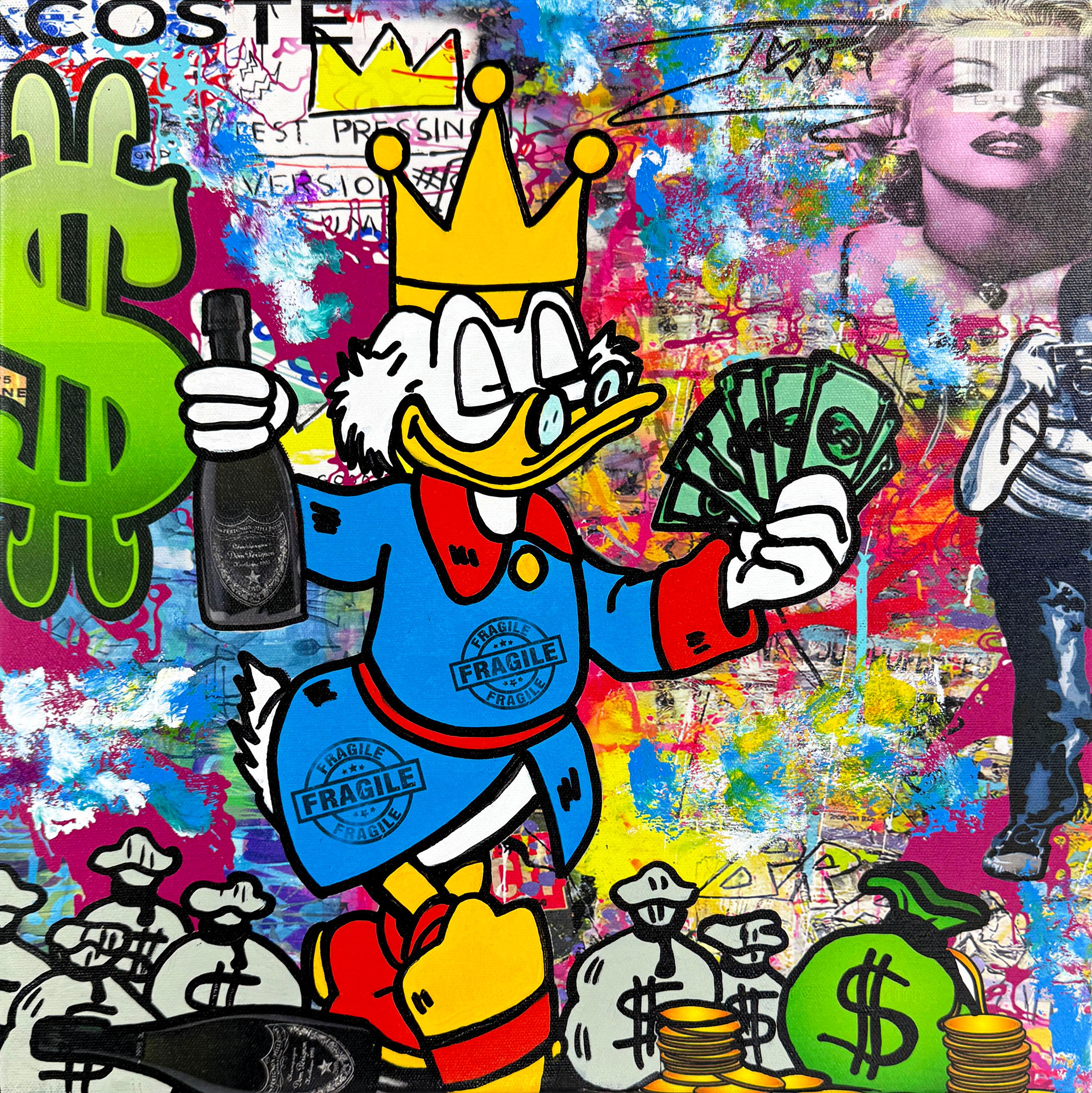 Hot Day (Scrooge McDuck), Originalgemälde – Painting von Jozza