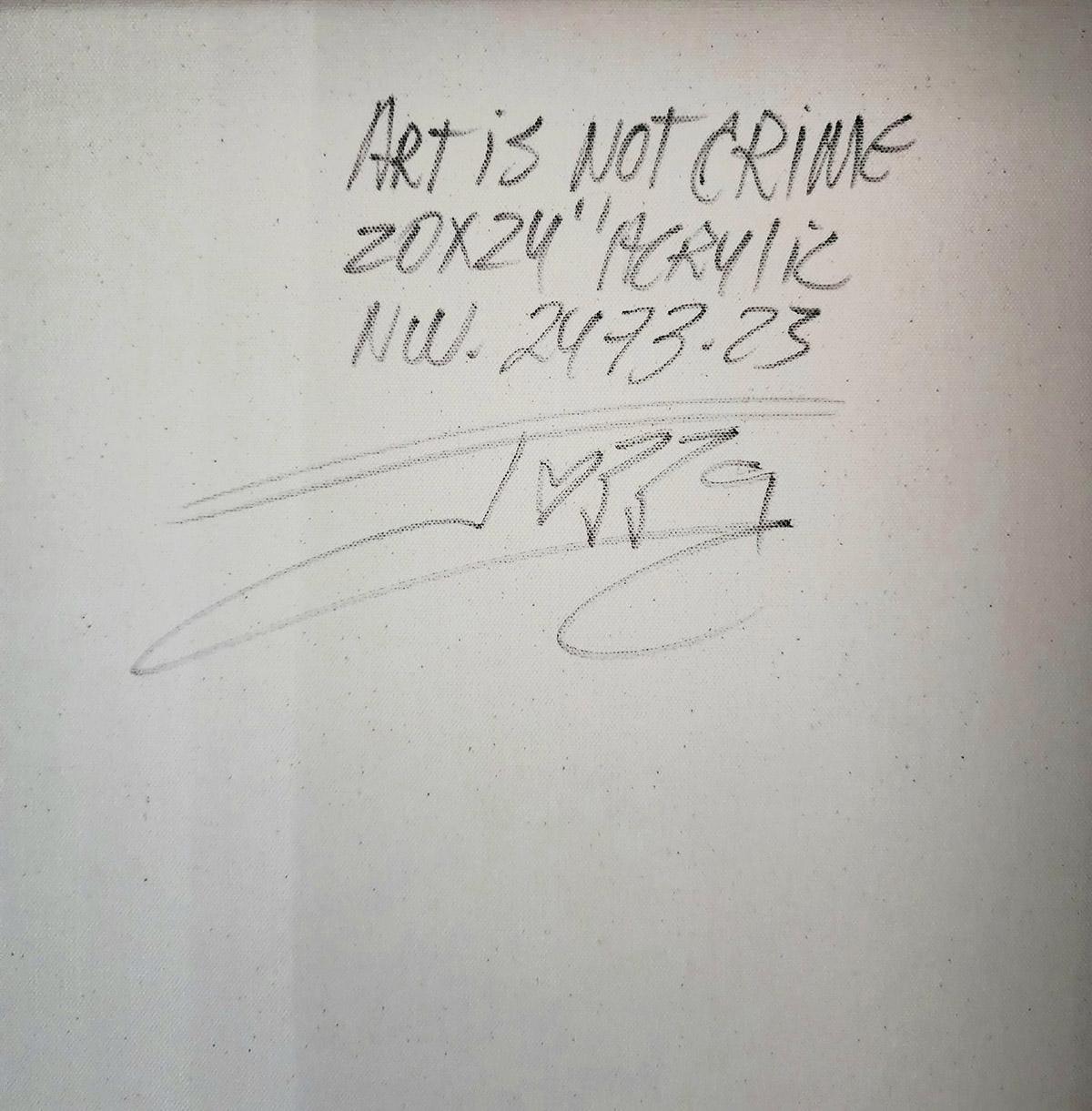 JOZZA 'ART IS NO CRIME - 2023' ORIGINAL ACRYLIC ON CANVAS, 24X20 - Pop Art Painting by Jozza