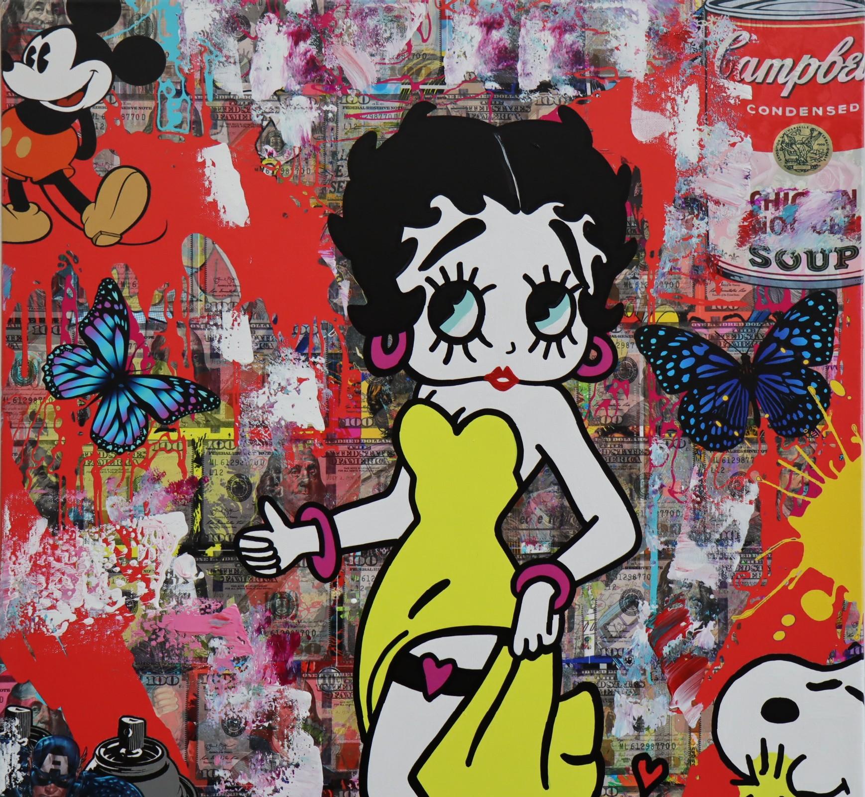 JOZZA, 'FLYING HIGH' ORIGINAL MIXED MEDIA ACRYLIC CANVAS, 2024, 24