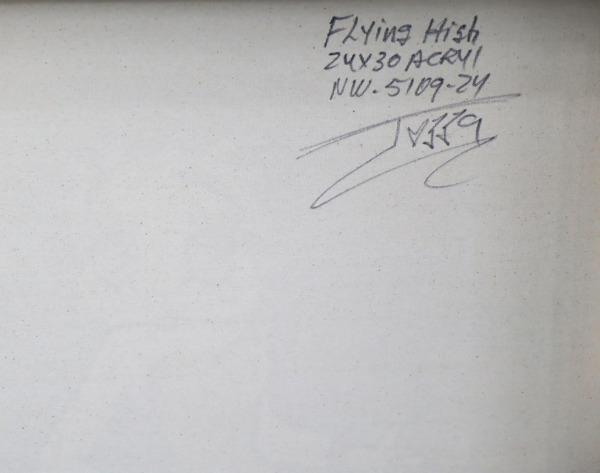 JOZZA, 'FLYING HIGH' ORIGINAL MIXED MEDIA ACRYLIC CANVAS, 2024, 24