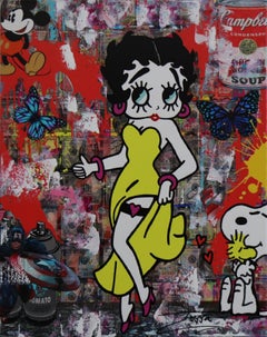 JOZZA, 'FLYING HIGH' TELA ACRILICA A TECNICA MISTA ORIGINALE, 2024, 24".