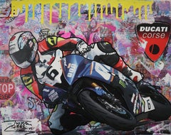 Jozza Acrilico originale su tela "Ducati Cross" 24 x 30