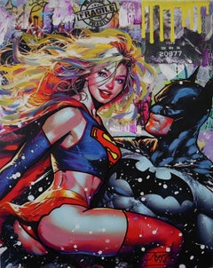 Jozza Acrilico originale su tela "L'amore è nell'aria" 30 x 24