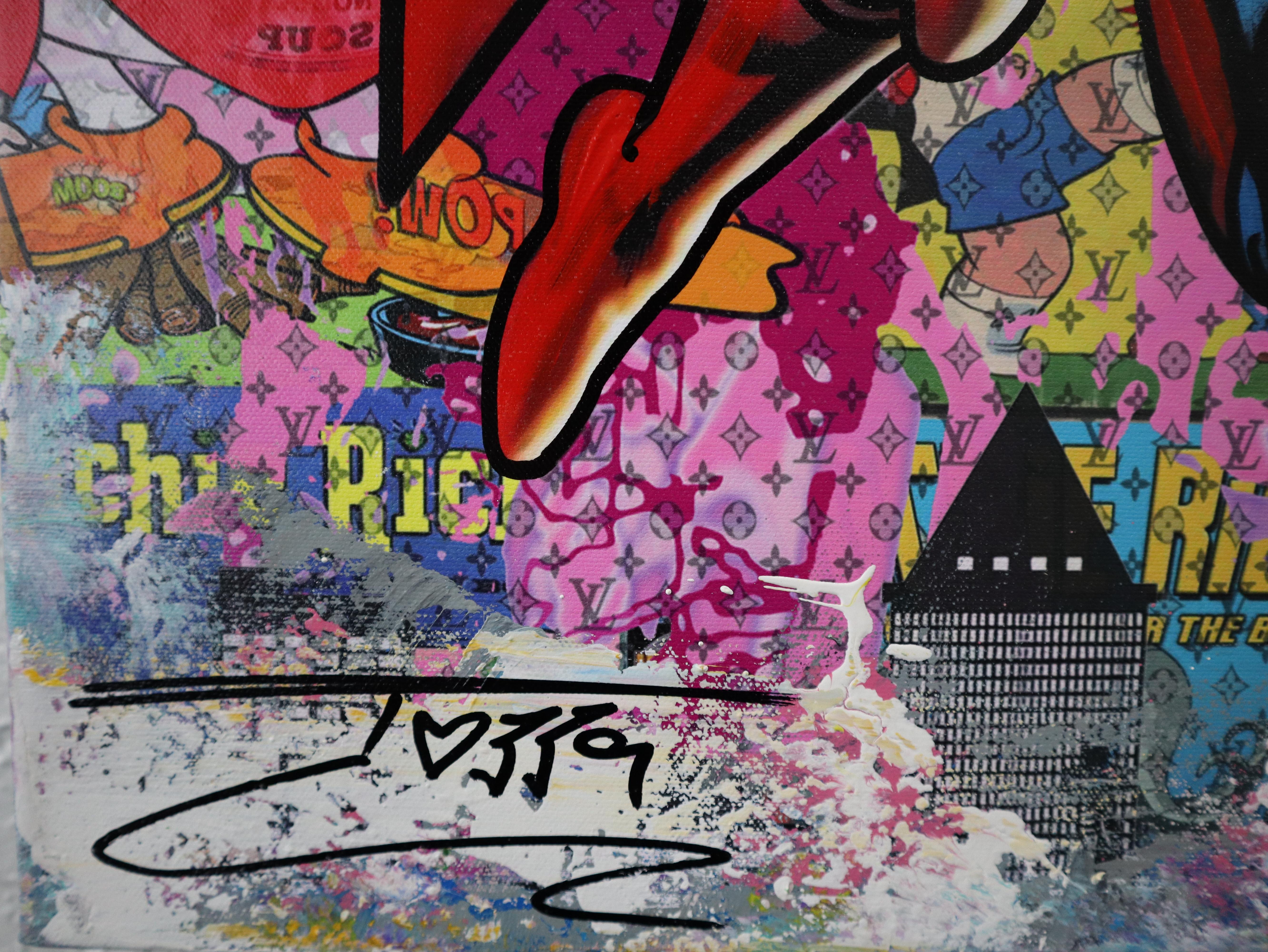 Jozza Original Acryl auf Leinwand „Super Day“ 30 x 24 im Angebot 5