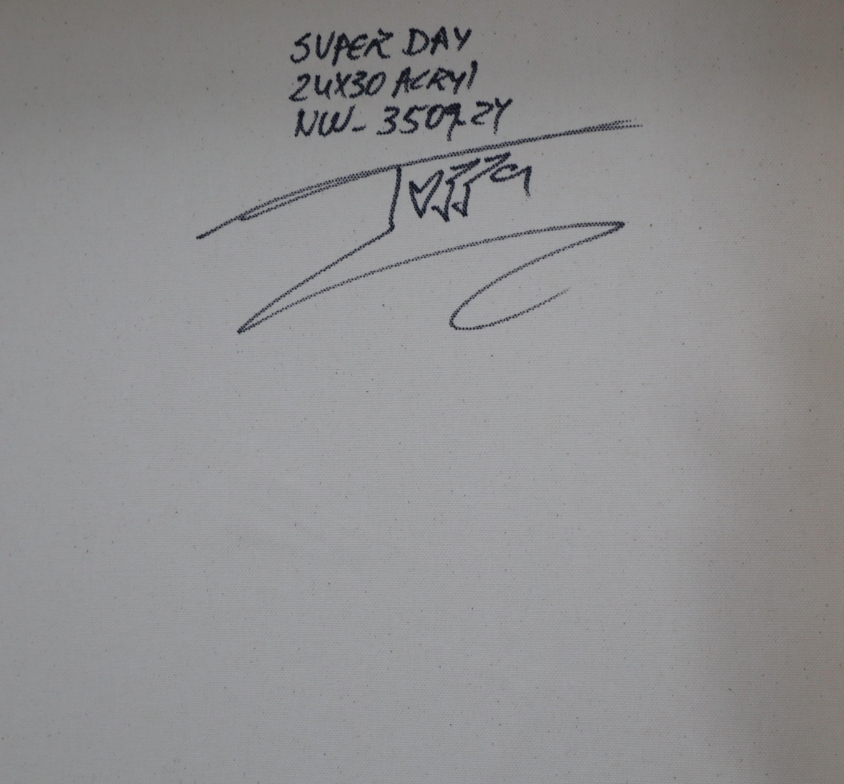 Jozza Original Acryl auf Leinwand „Super Day“ 30 x 24 im Angebot 7