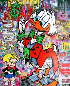 Jozza, 'Scrooge Mcduck' - 2024' Original Acrylic On Canvas, 48 X 60