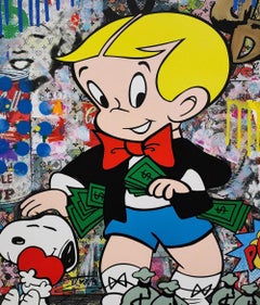 JOZZA 'SNOOPY'S NEW FRIEND - 2024' ORIGINAL ACRYLIC ON CANVAS, 30X24