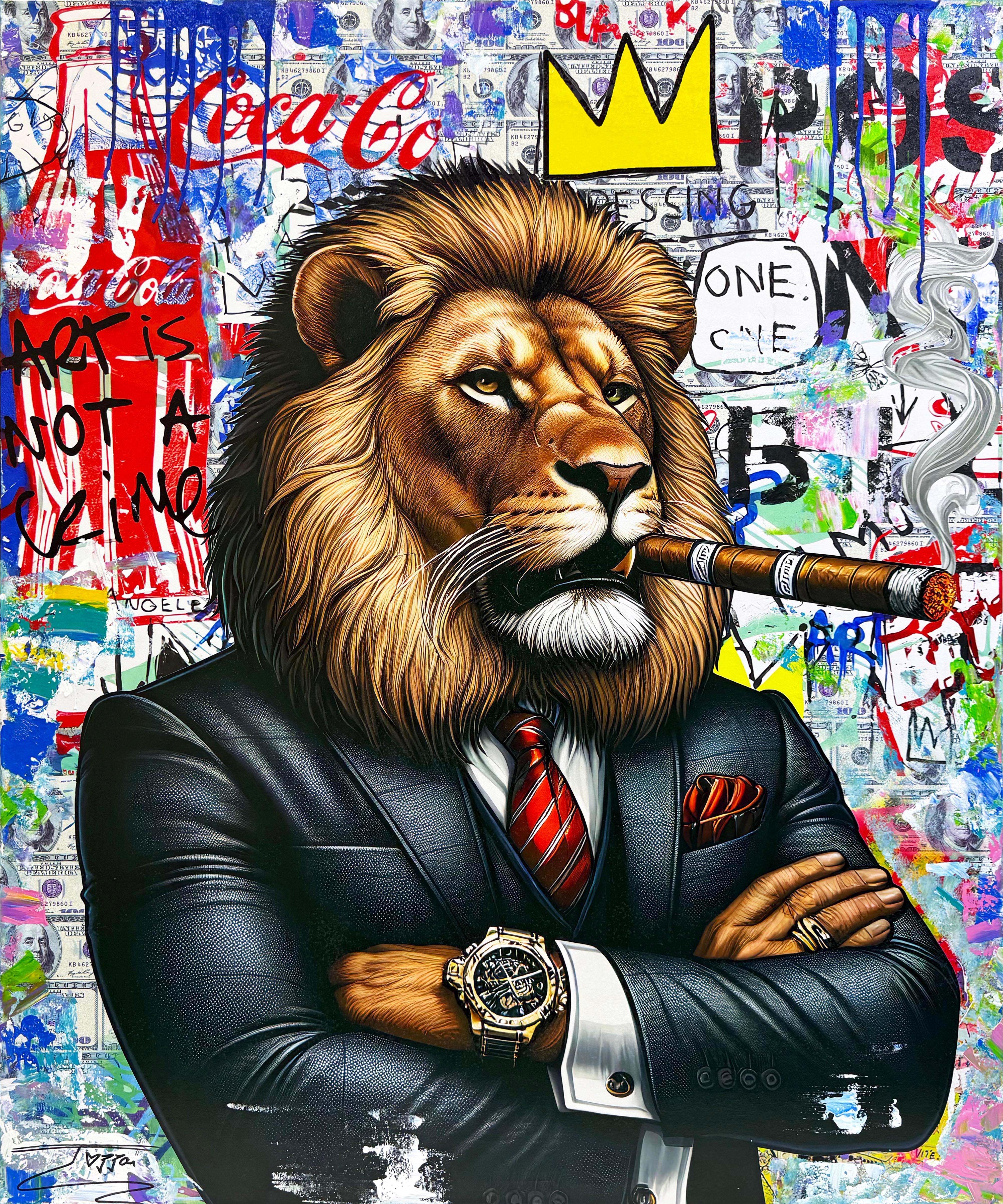 Jozza Figurative Painting - Majesty Is Back (large original painting on canvas)