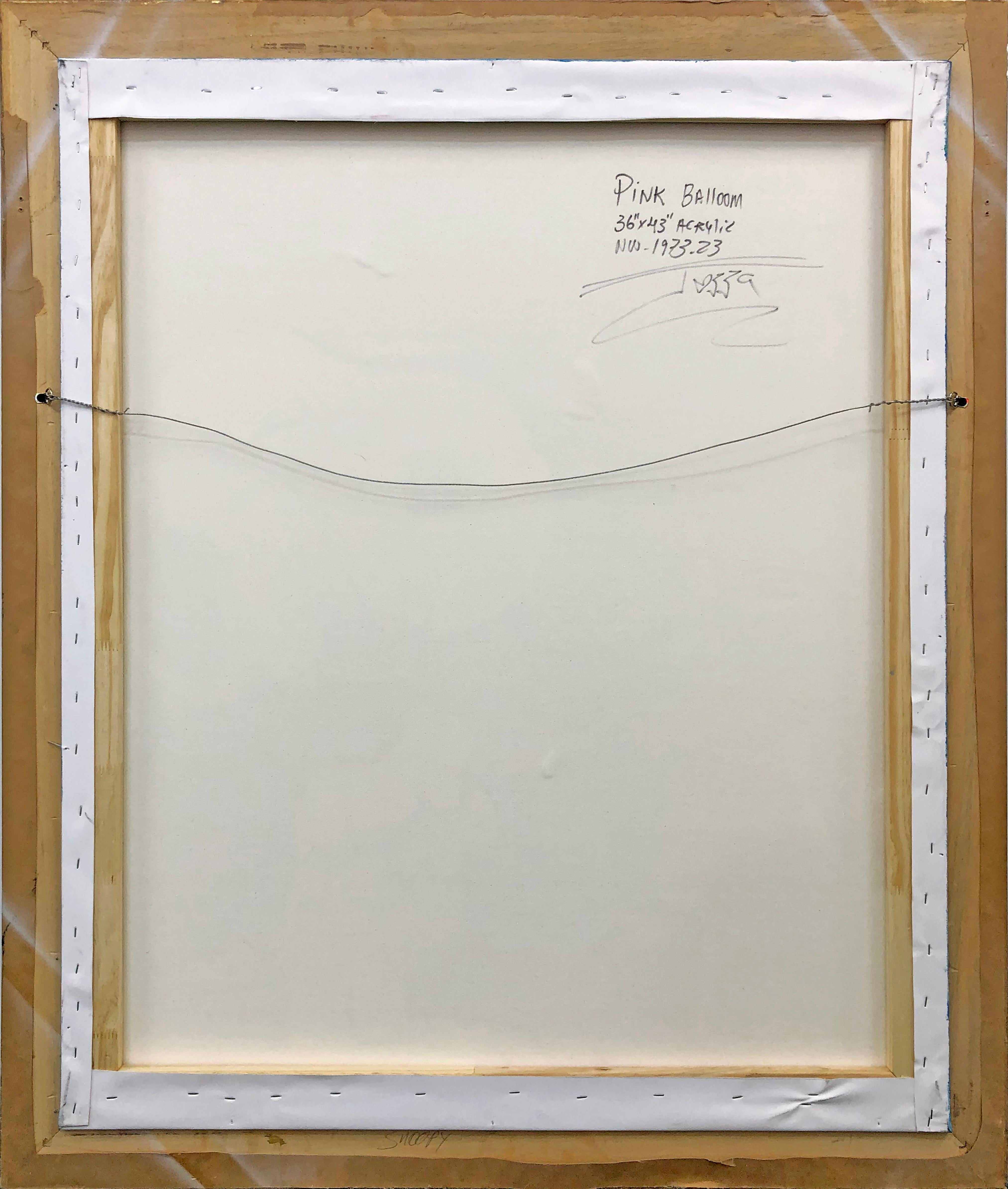 Palloncino rosa (Banksy Snoopy), quadro originale di grandi dimensioni - Painting di Jozza