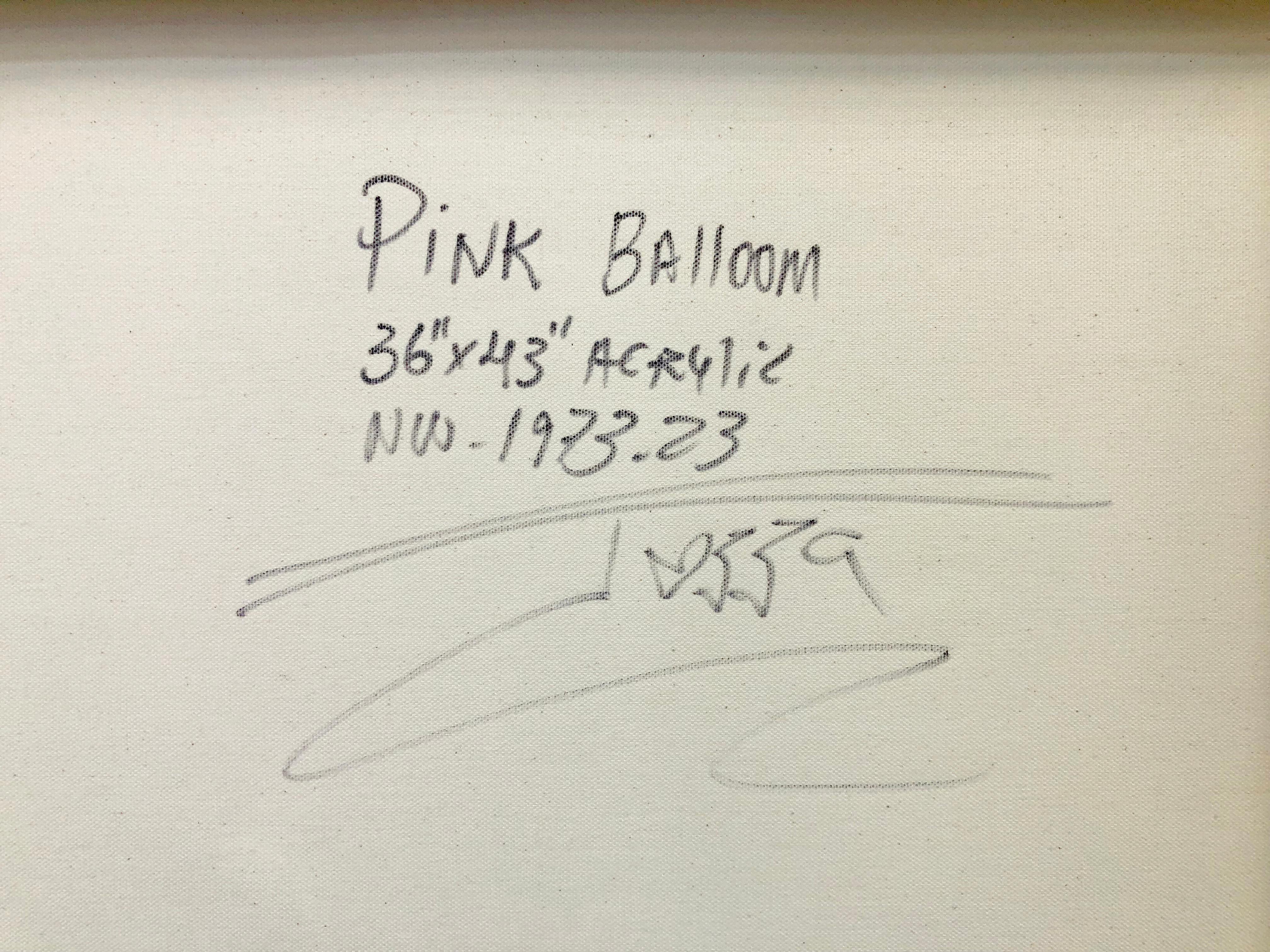 Palloncino rosa (Banksy Snoopy), quadro originale di grandi dimensioni - Painting Street Art di Jozza