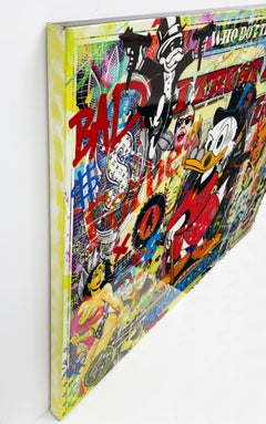L'empire de Scrooge ! Immense peinture originale Coates avec résine, 48x60 pouces, McDuck