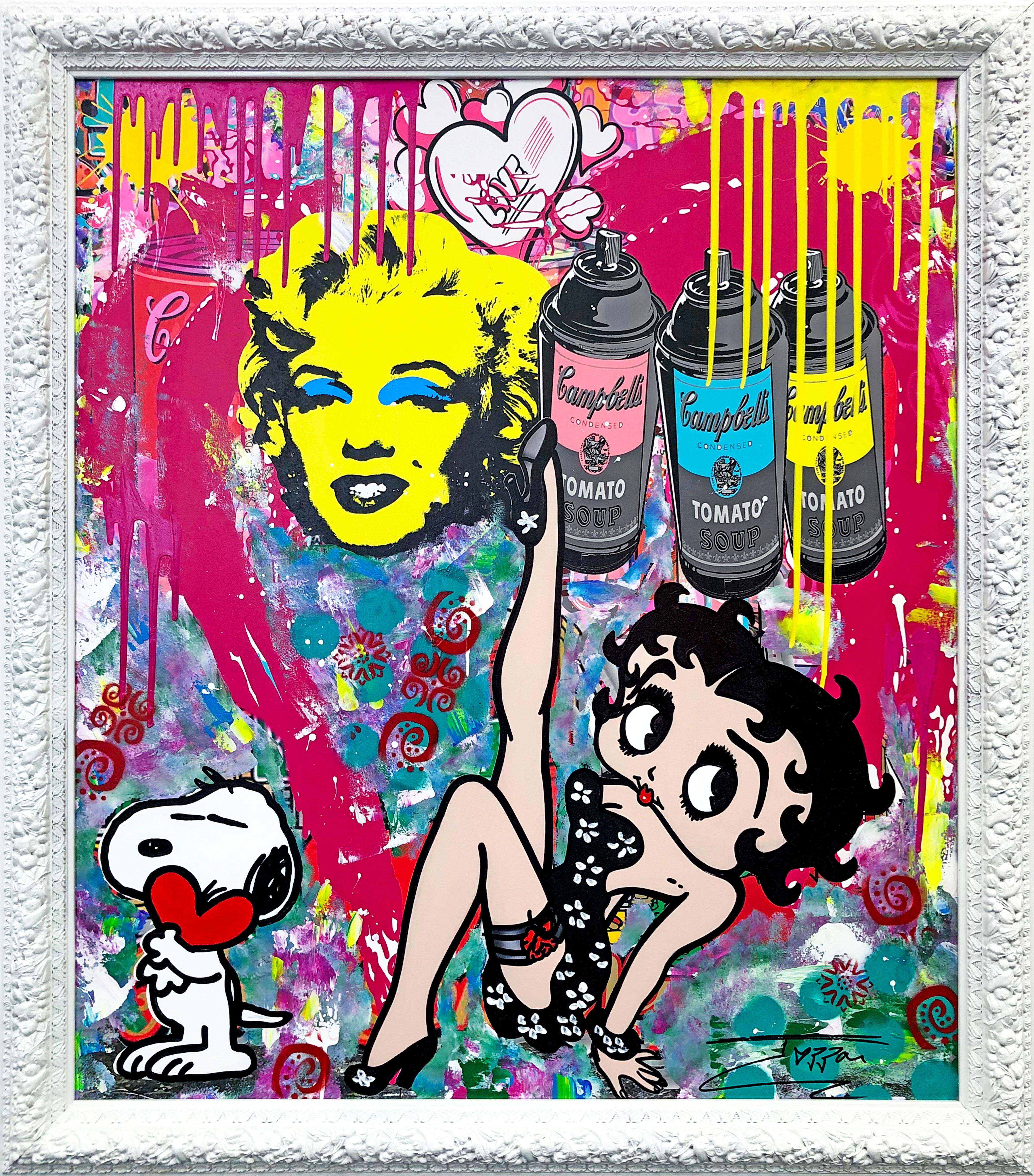 Portrait Painting de Jozza - Bailarina callejera (Betty Boop Snoopy), gran cuadro original