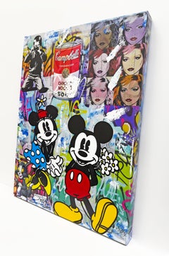 Flores sorpresa (Mickey y Minnie Mouse), pintura original