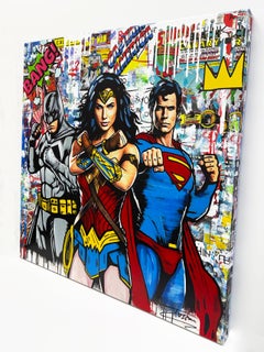 The Trinity! (Batman Superman Wonder Woman), original painting
