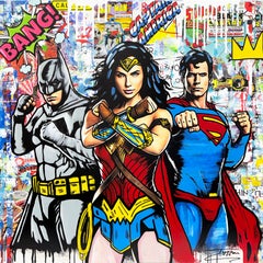 The Trinity! (Batman Superman Wonder Woman), original painting