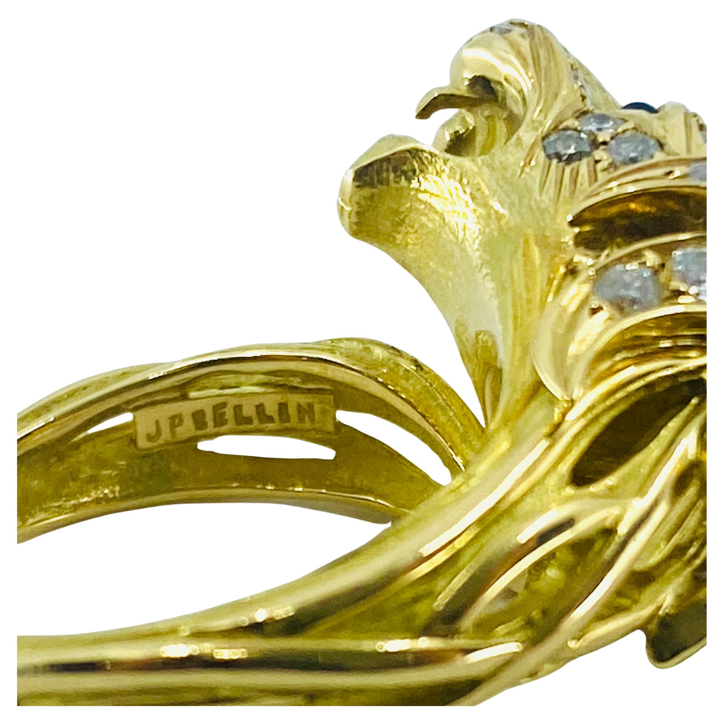 J.P. Bellin Leo Ring 18k Gold Gemstones 4