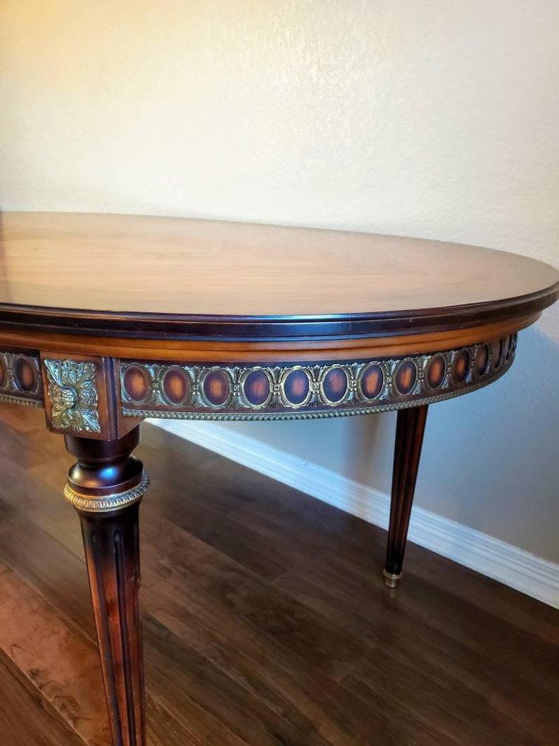 Fine JP Ehalt Signed French Louis XVI Style Rosewood Marquetry Dining Table For Sale 2