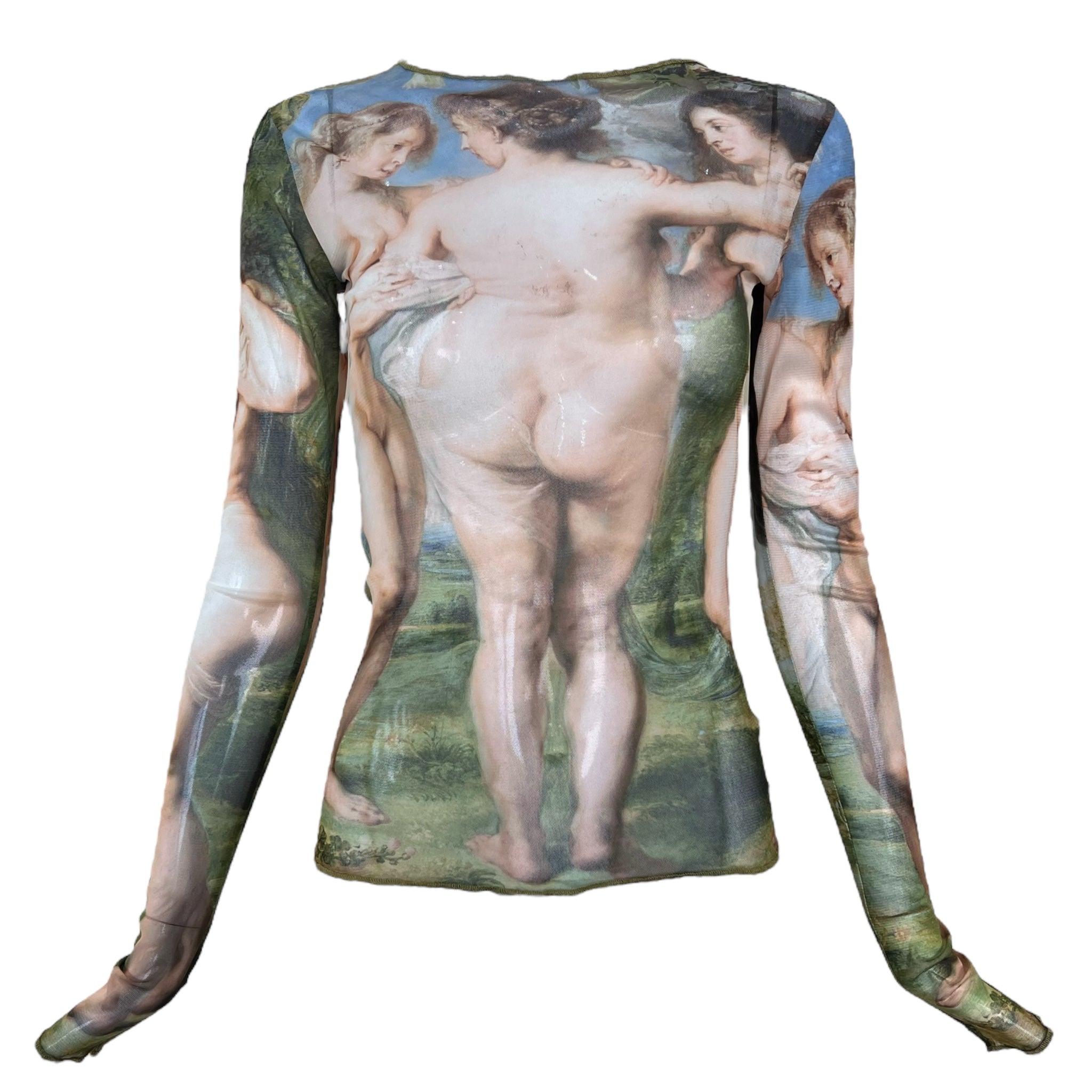 Conjunto de falda y top de malla JP Gaultier S/S Renacimiento, 2022 Gris en venta