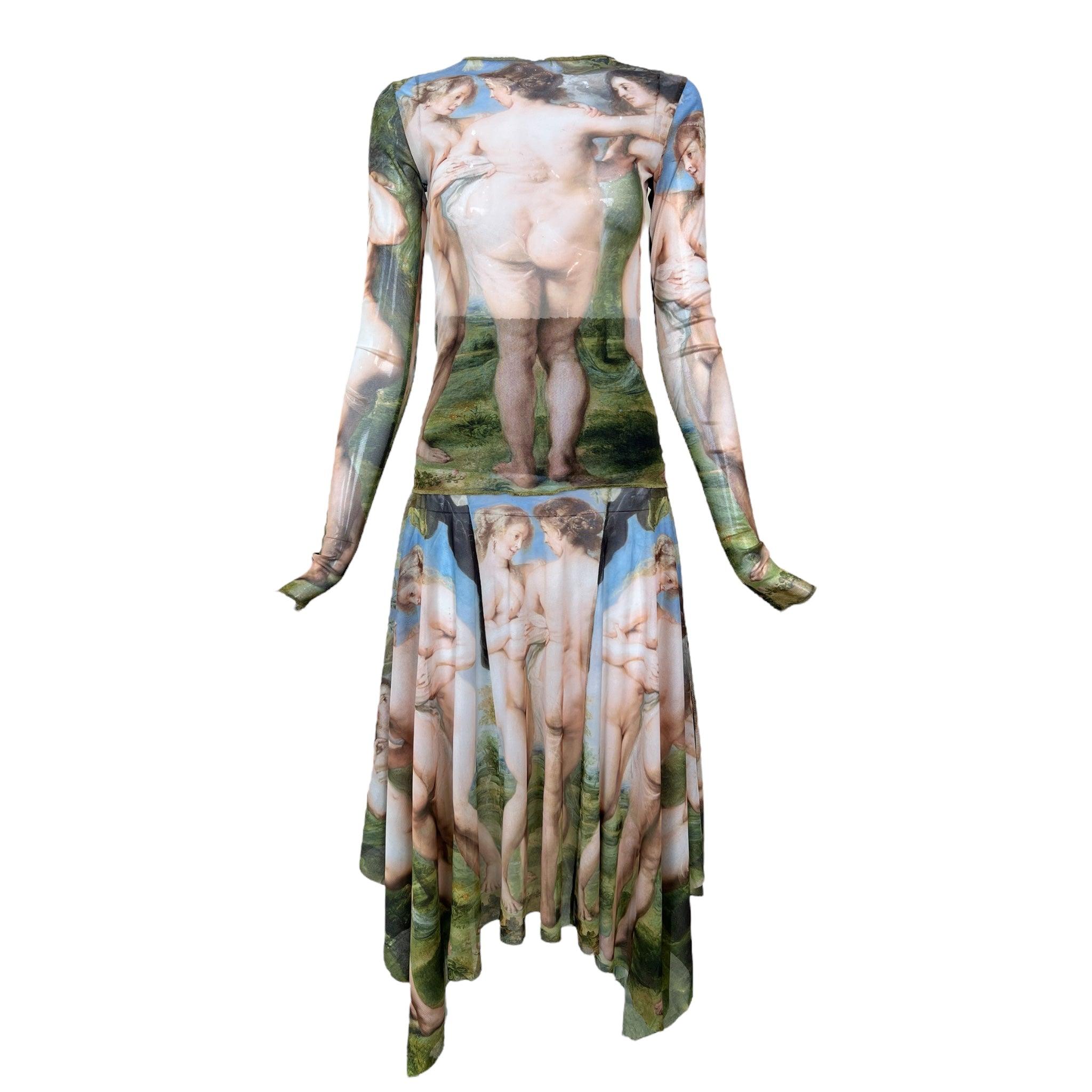 Conjunto de falda y top de malla JP Gaultier S/S Renacimiento, 2022 en venta