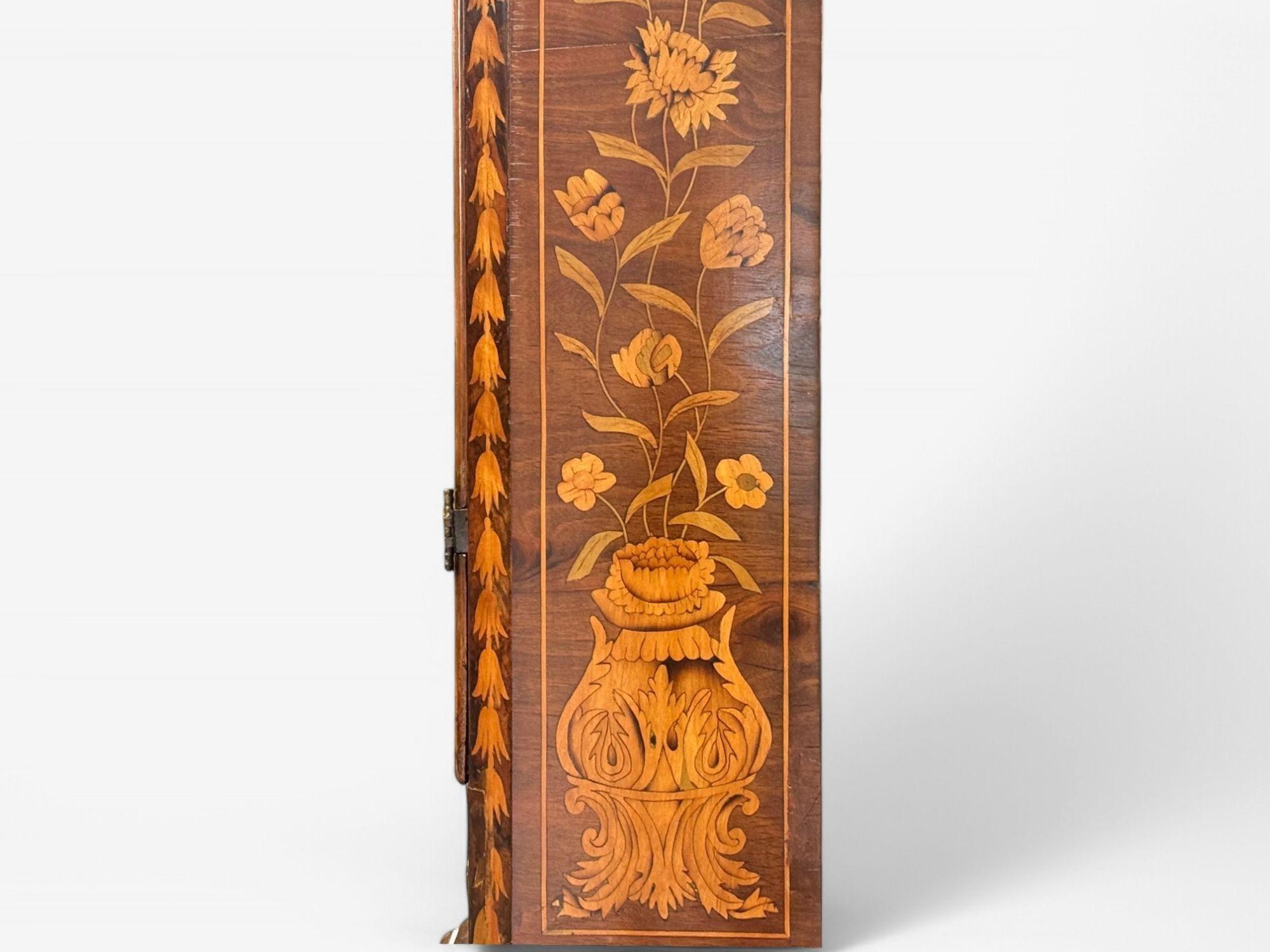 JP Kroese, Dutch Baroque, Marquetry, Moon Face Dial, Grandfather Clock, 18th C For Sale 7