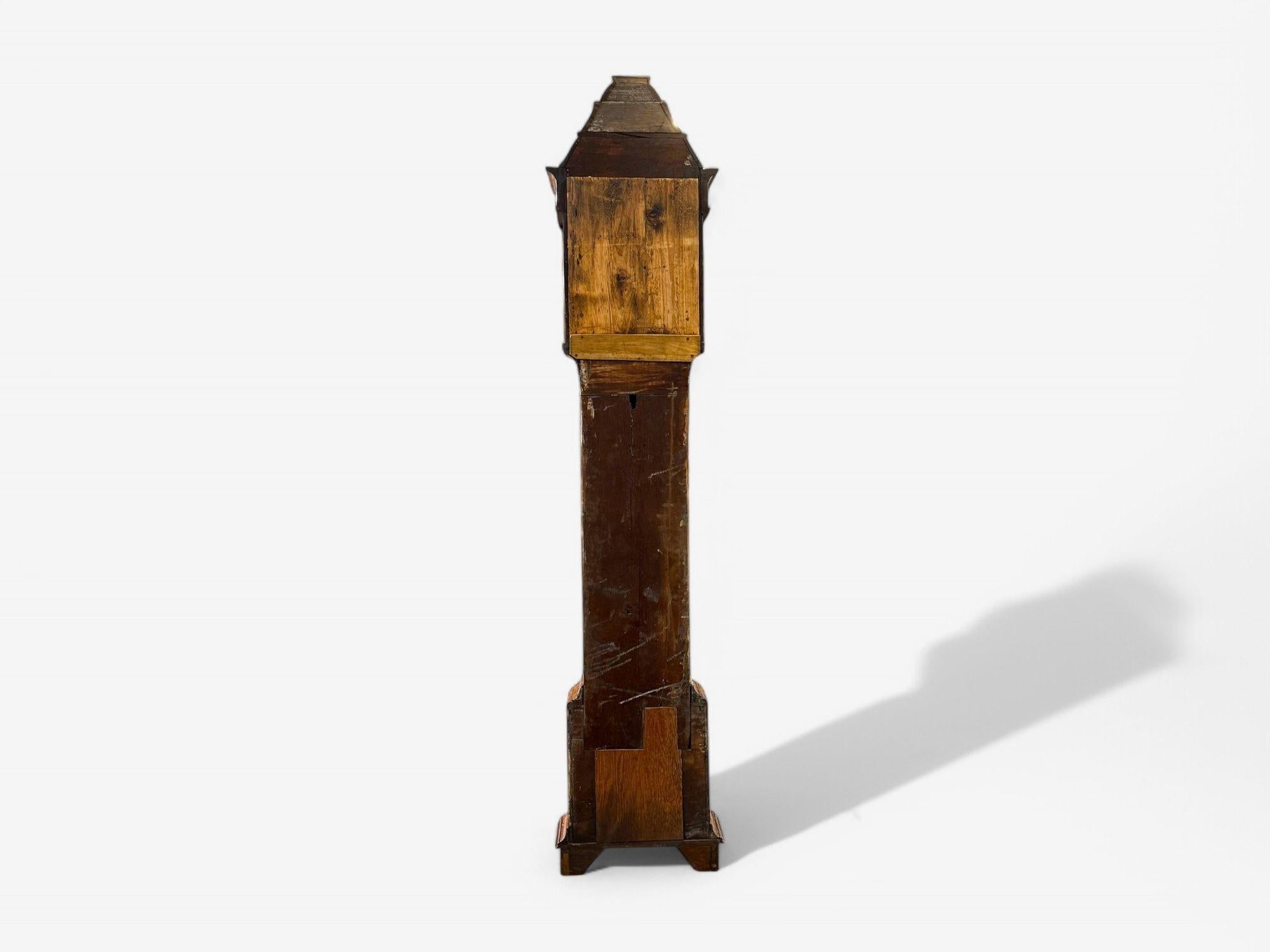 JP Kroese, Dutch Baroque, Marquetry, Moon Face Dial, Grandfather Clock, 18th C For Sale 11