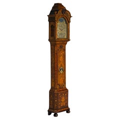JP Kroese, Dutch Baroque, Marquetry, Moon Face Dial, Grandfather Clock, 18th C