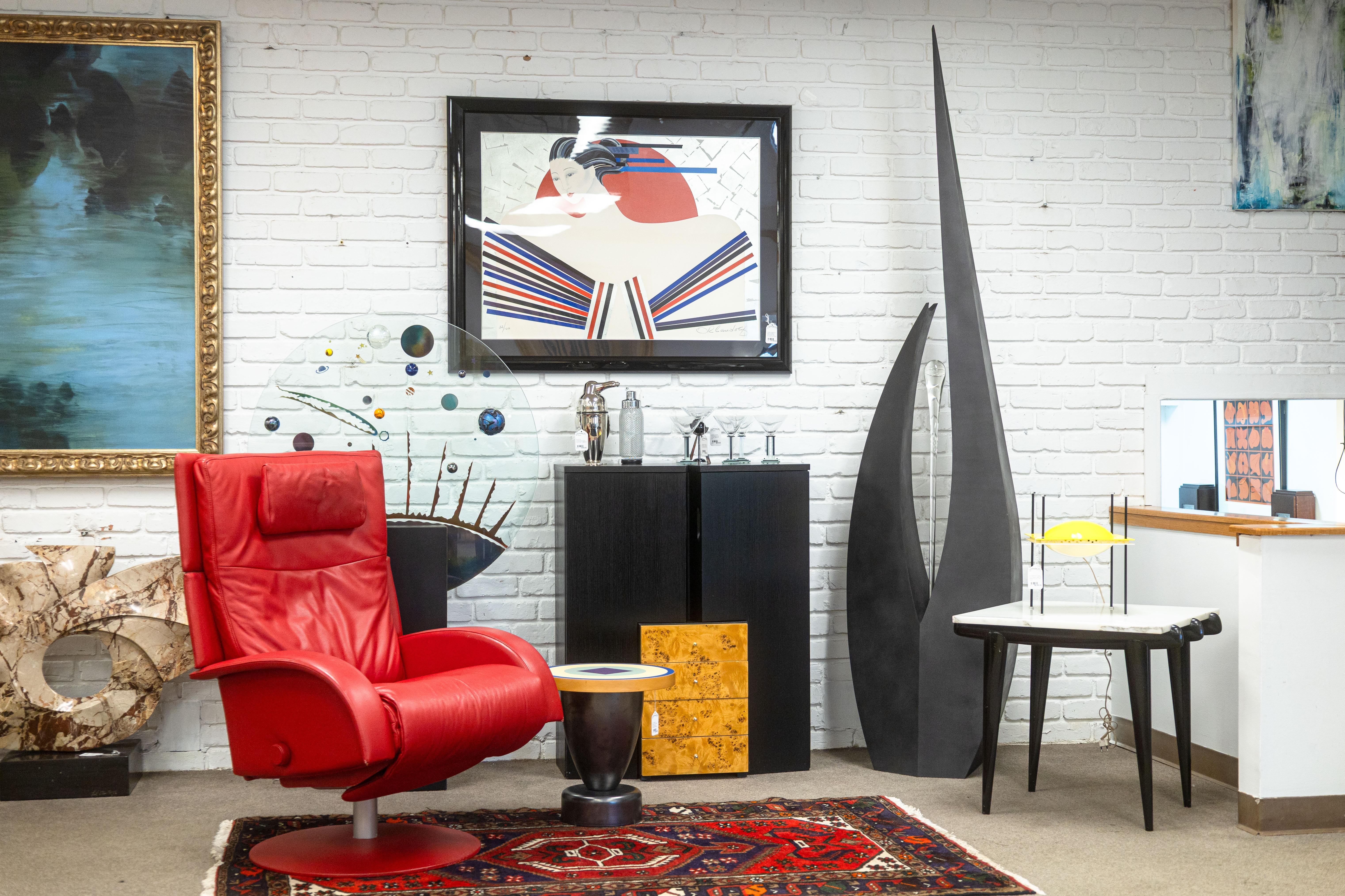 A contemporary steel & glass free standing sculpture from JP Long’s 