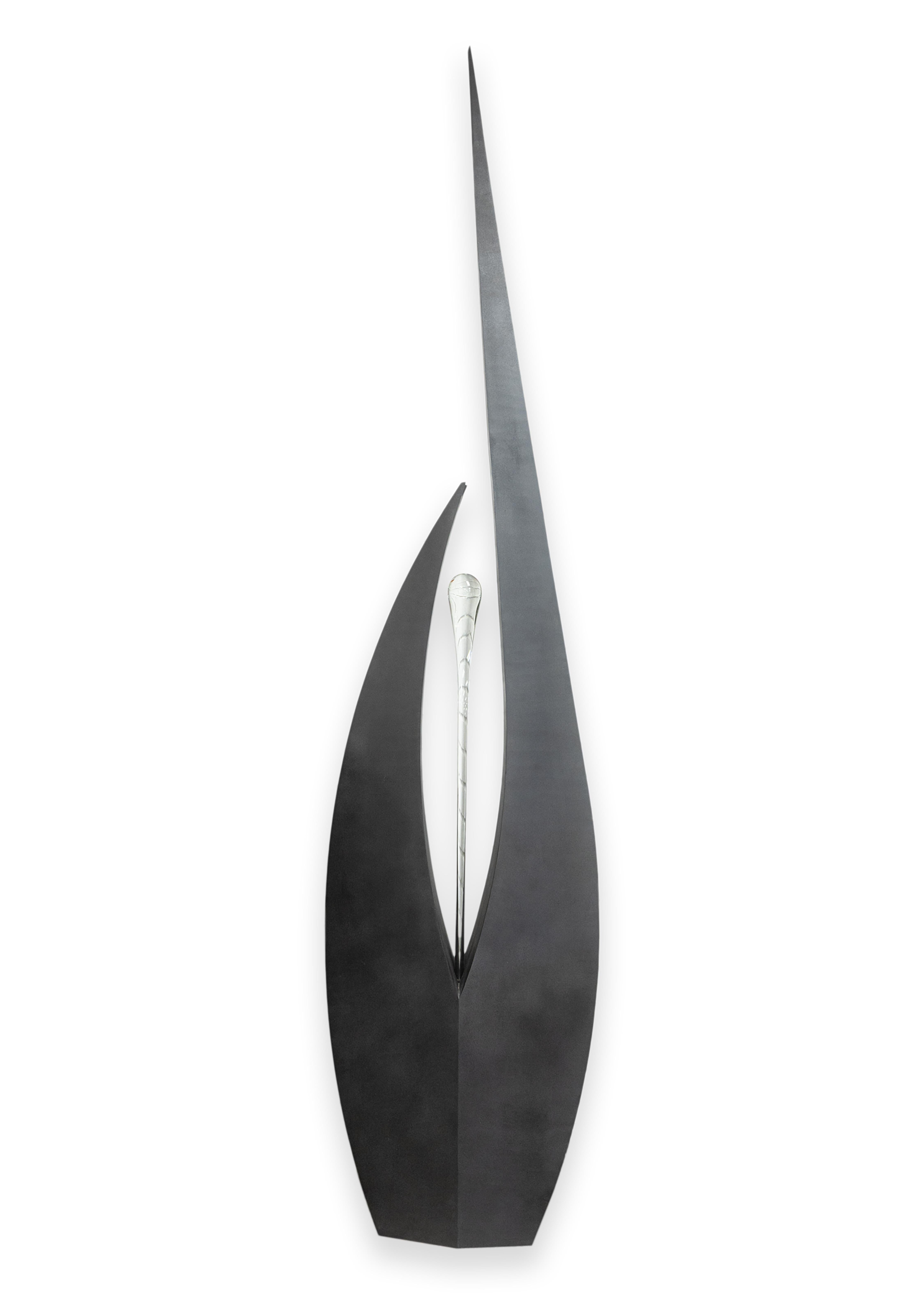 JP Long - Edge Series 2007 Signed Abstract Steel & Glass Free Standing Sculpture For Sale 3