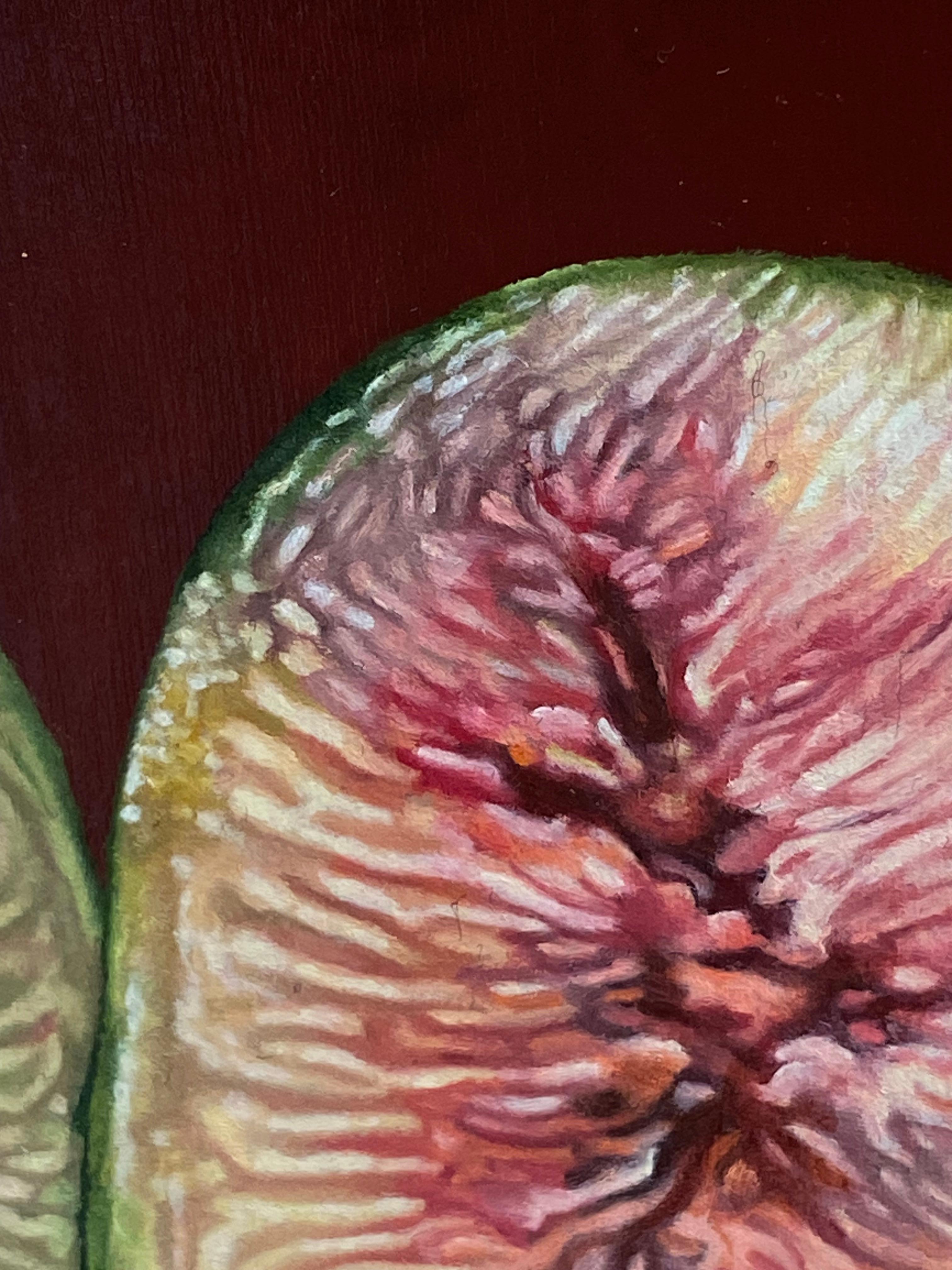 I Love Figs - 21st Century contemporary Hyper realistic oil painting of figs For Sale 2