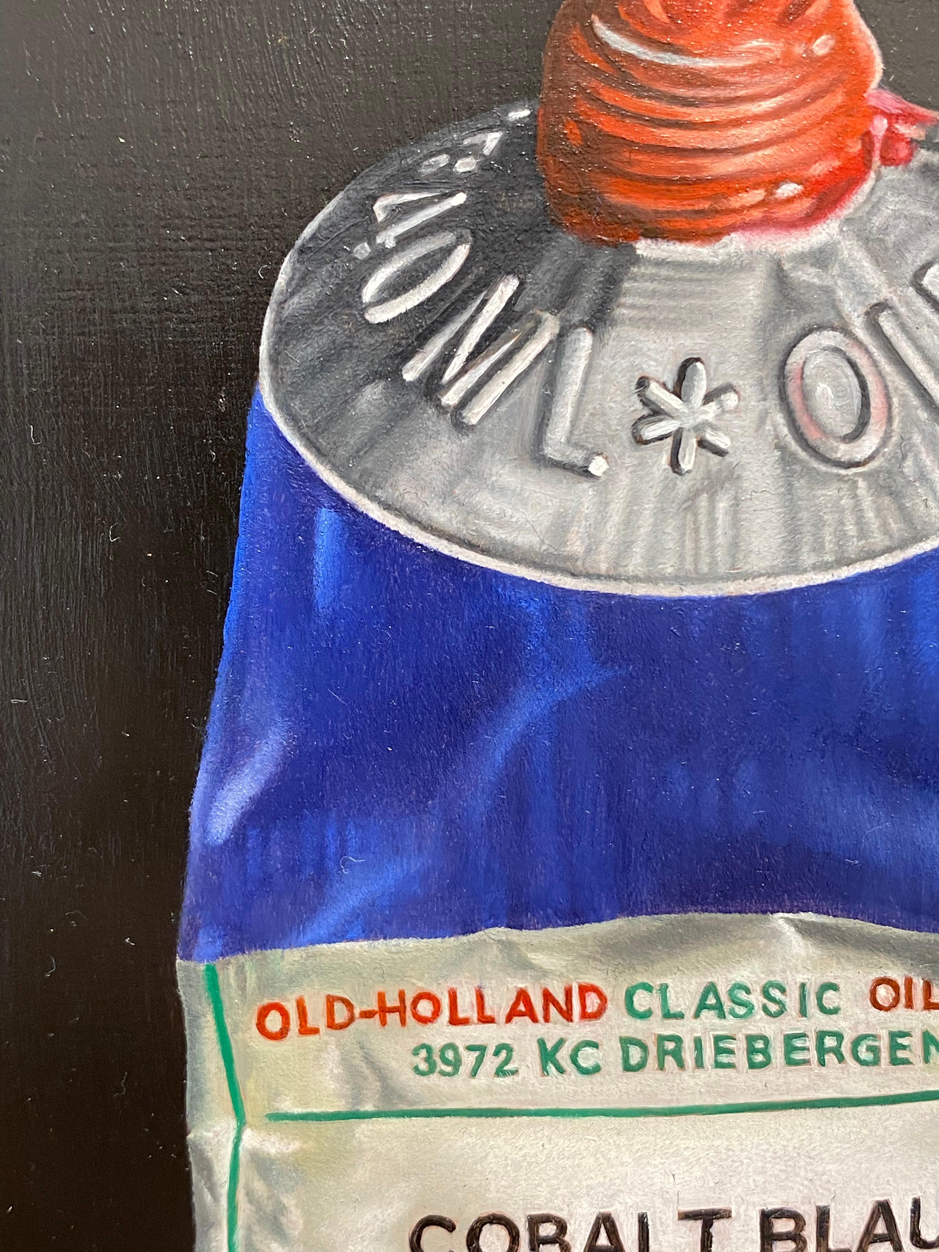 Rojo disfrazado de azul - Pintura hiperrealista contemporánea del siglo XXI en venta 4