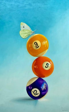 White Butterfly Balancing 9, 5 & 12- 21st Century Hyper Realistic Painting 