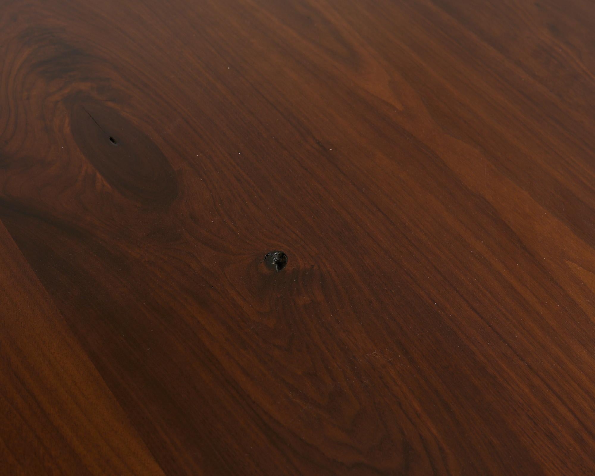 JP Molyneux Studio Walnut Brass Dining Center Table For Sale 7