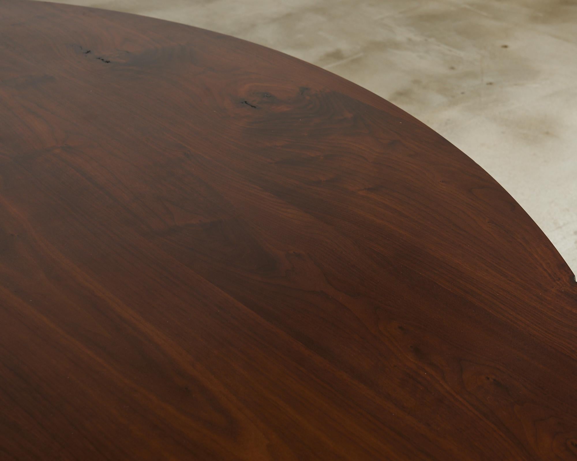 JP Molyneux Studio Walnut Brass Dining Center Table For Sale 8