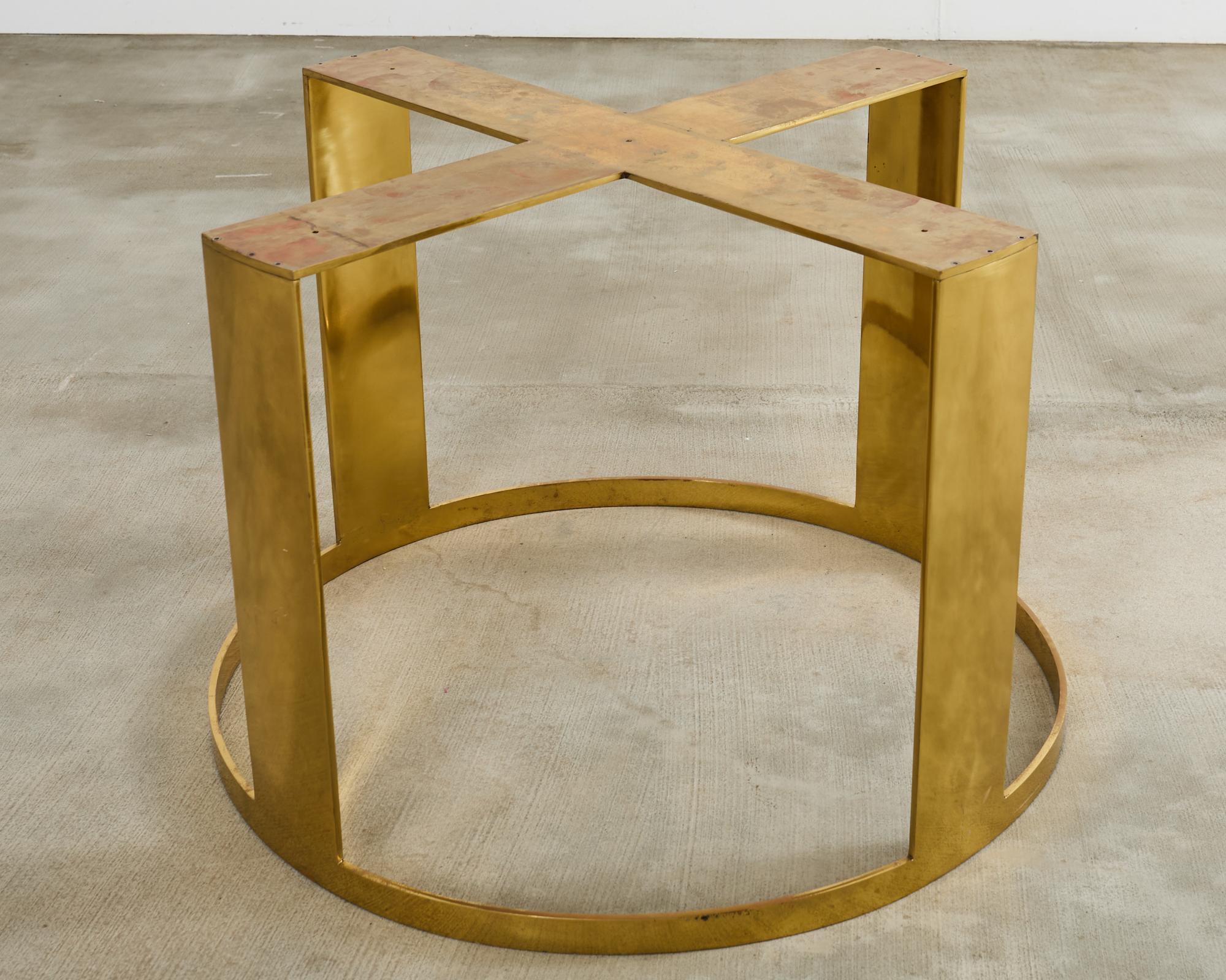 JP Molyneux Studio Walnut Brass Dining Center Table For Sale 12