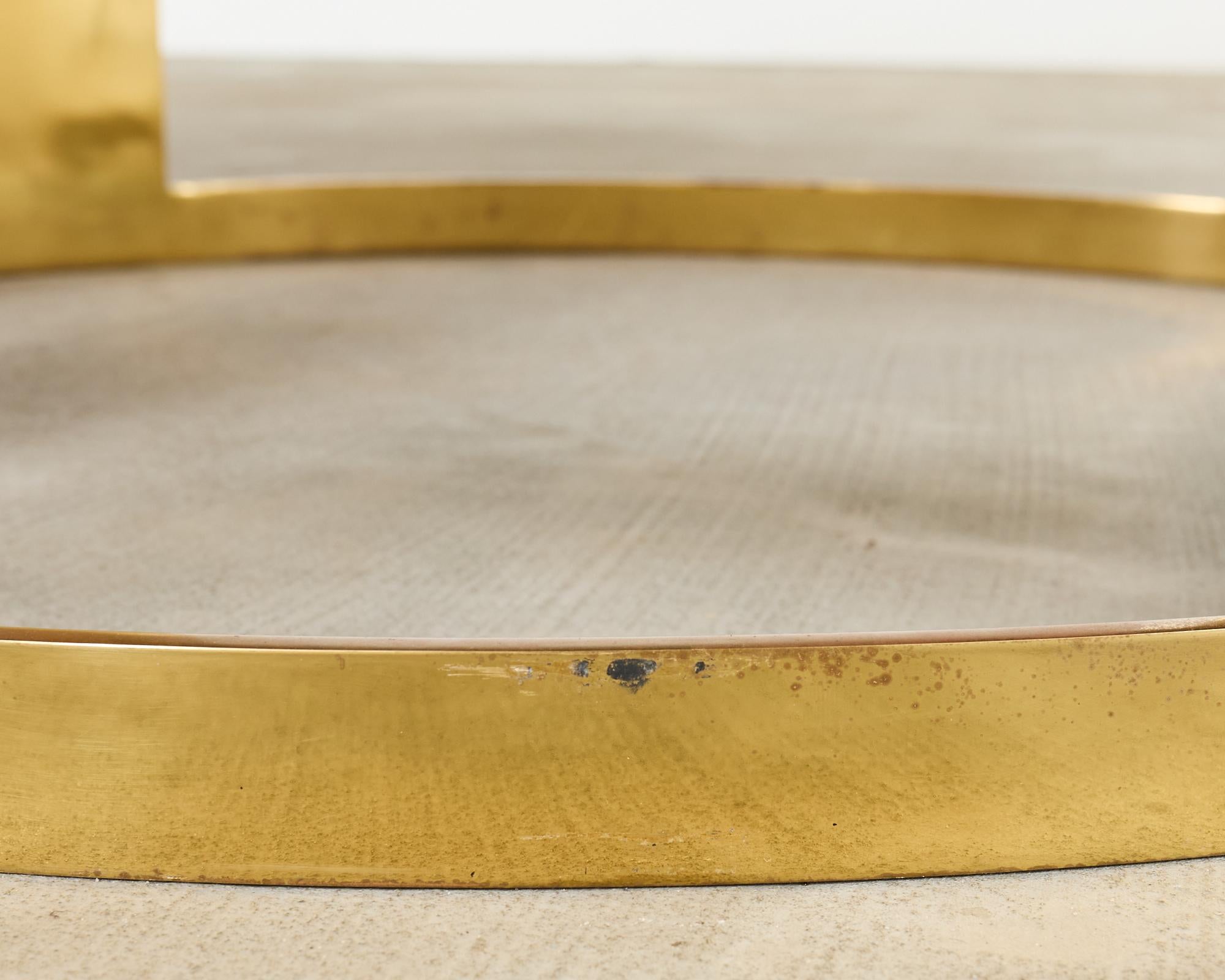 JP Molyneux Studio Walnut Brass Dining Center Table For Sale 13