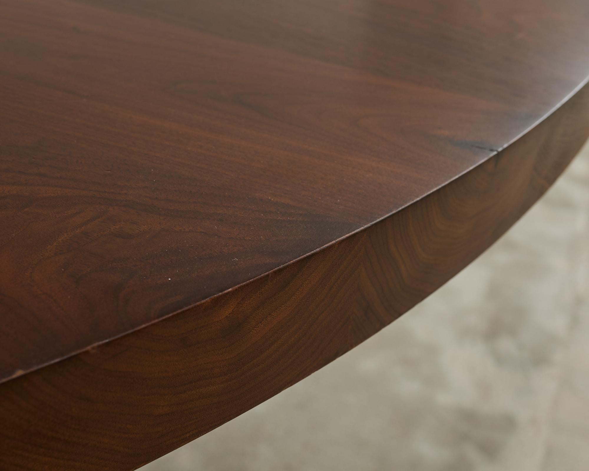 JP Molyneux Studio Walnut Brass Dining Center Table For Sale 1