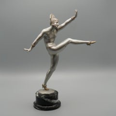 JP Morante 'High Kick' An Art Deco Cold Painted Bronze Sculpture