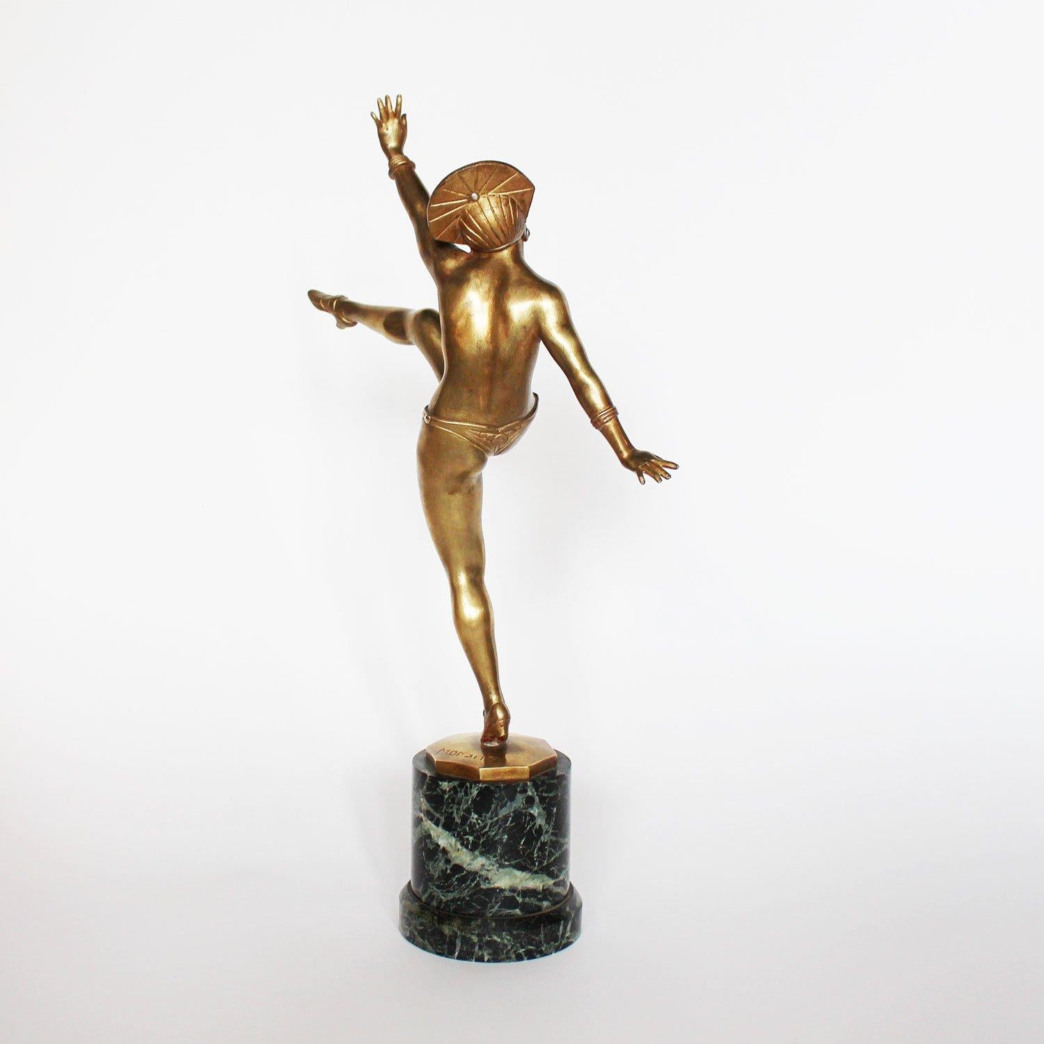 JP Morante 'High Kick' Bronze Sculpture Signed Morante, French, circa 1925 1